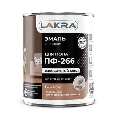 Эмаль ПФ-266 красно-коричневый 3 кг Лакра